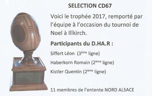 CD67 vainqueur du tournoi international de noel à Illkirch 3 jeunes du D.HA.R y participent,Léon, Romain et Quentin